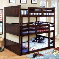 Full Triple Decker Bunk Bed in espresso- kidsroom.vip