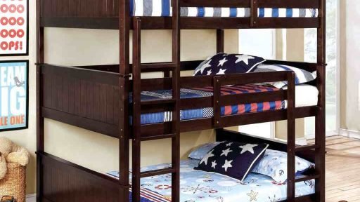 Full Triple Decker Bunk Bed in espresso- kidsroom.vip
