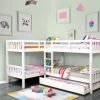 Quadruple Twin Bunk Bed with Trundle - kidsroom.vip