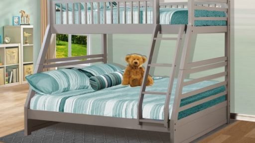 “Jubilant Jacob” Twin over Full Angled Bunk Bed with Trundle – 4 Colors!