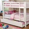 white Full over Full Bunk Bed with Trundle- kidsroom.vip