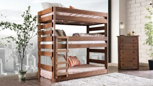 “Kensington Tractor” Farmhouse Triple Decker Twin Bunk Bed