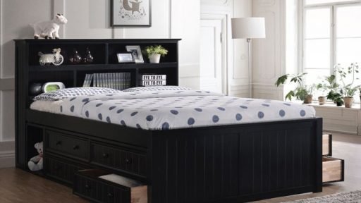 “Captain MacKenzie”  Queen Captains Bed – 4 Colors