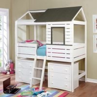 Twin House Bed With Storage-Kidsroom