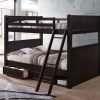 Queen over Queen Bunk Bed with Storage | Espresso Color- kidsroom.vip