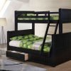 black Angel Twin Full Bunk Bed with Storage - kidsroom.vip