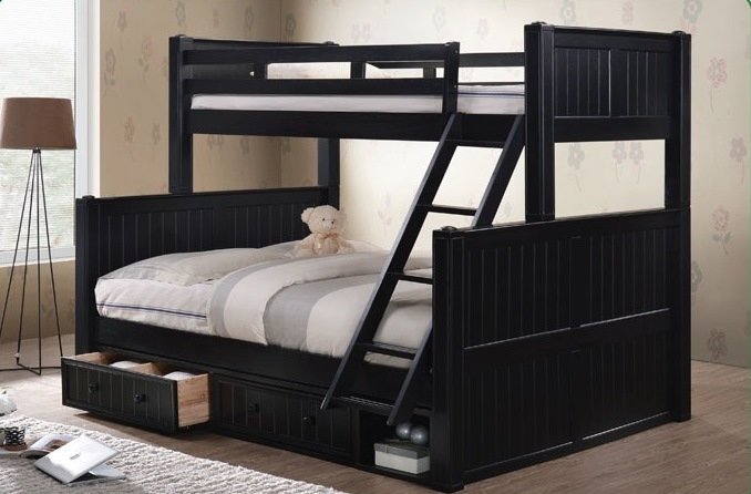 “Angel Phoenix” Full XL over Queen Bunk Bed with Trundle – 5 Colors