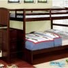 Espresso Bunk Bed Twin Over Full with trundle- kidsroom.vip