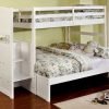 White Twin Over Full Bunk Bed With Trundle- kidsroom.vip