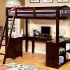 KidsRoom Espresso Twin Loft Bed Workstation- kidsroom.vip