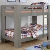 grey twin over twin bunk bed with storage- kidsroom.vip