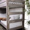 Grey twin bunk beds with Stairs and storage - kidsroom.vip