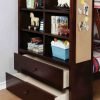 bunk bed with note board-bookcase-drawers - kidsroom.vip