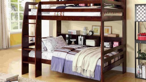 “MegaMind” Twin Over Twin Bunk Bed with Bookcase Storage – 2 Colors – COMING IN MARCH!