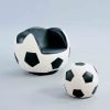 Soccer All Star Chair Set and Ottoman whte black- kidsroom.vip